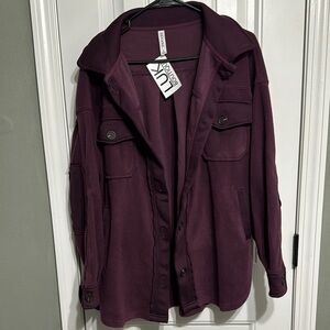 Zenana Burgundy Shacket